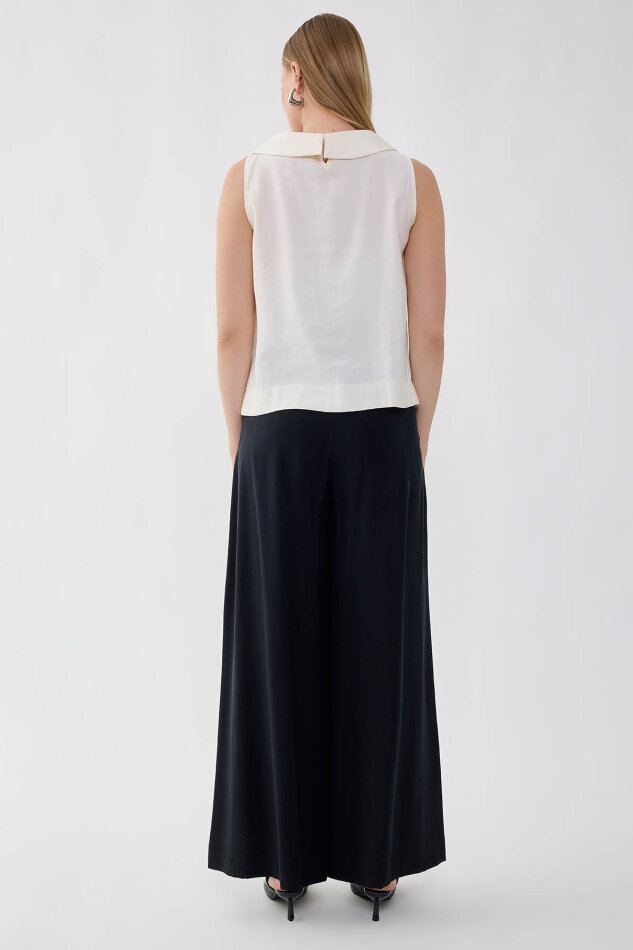 Beli Lastikli Geniş Paça Pantolon - 16