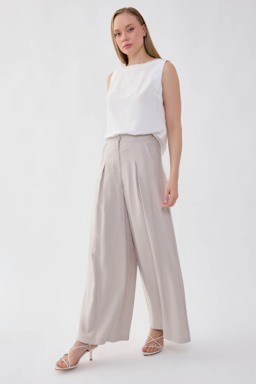 Beli Lastikli Geniş Paça Pantolon - 19