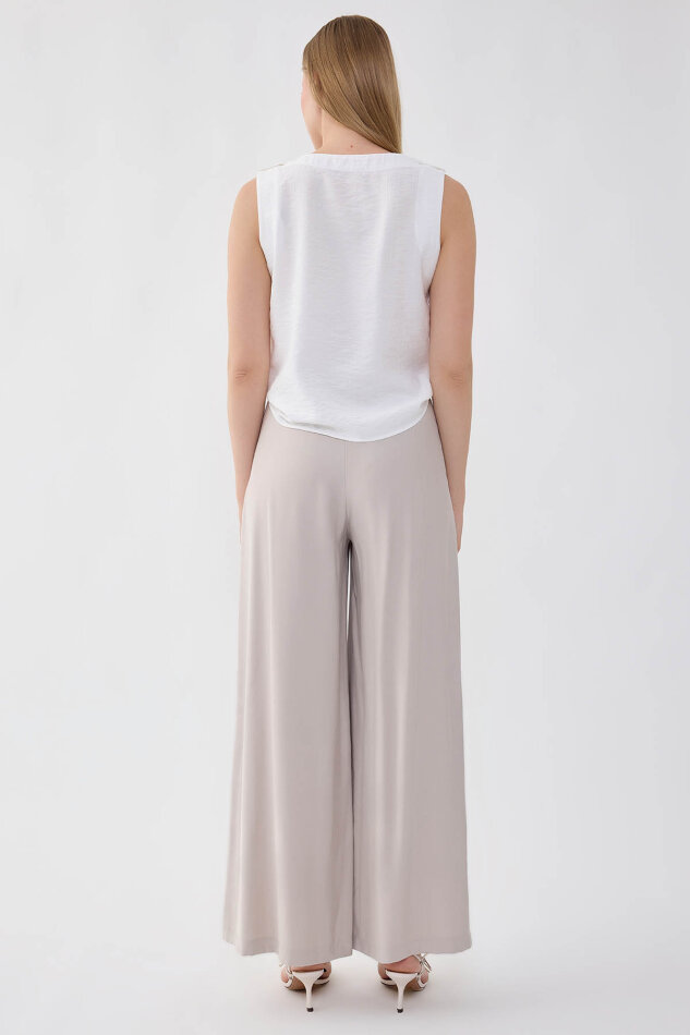 Beli Lastikli Geniş Paça Pantolon - 22