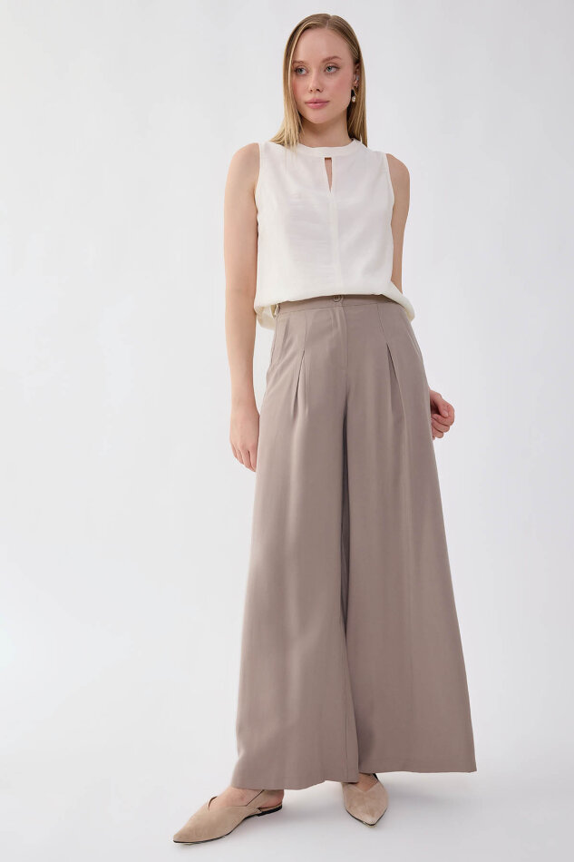 Beli Lastikli Geniş Paça Pantolon - 23