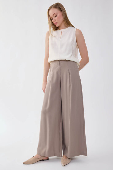 Beli Lastikli Geniş Paça Pantolon - 24