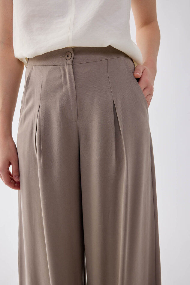 Beli Lastikli Geniş Paça Pantolon - 25