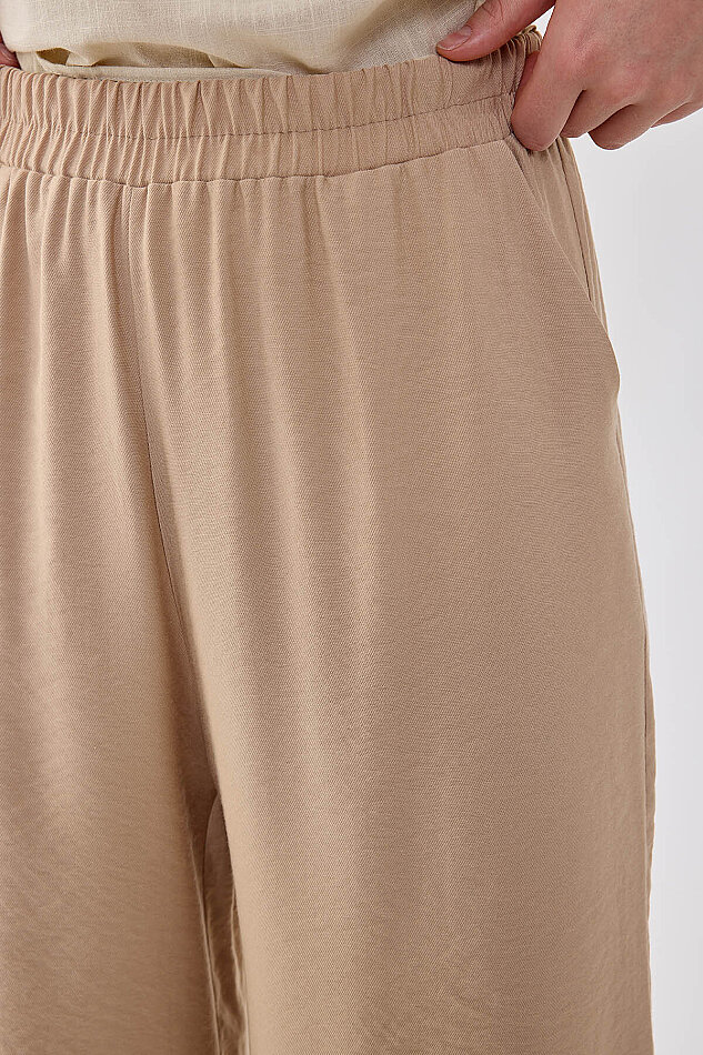 Beli Lastikli Geniş Paça Pantolon - 9