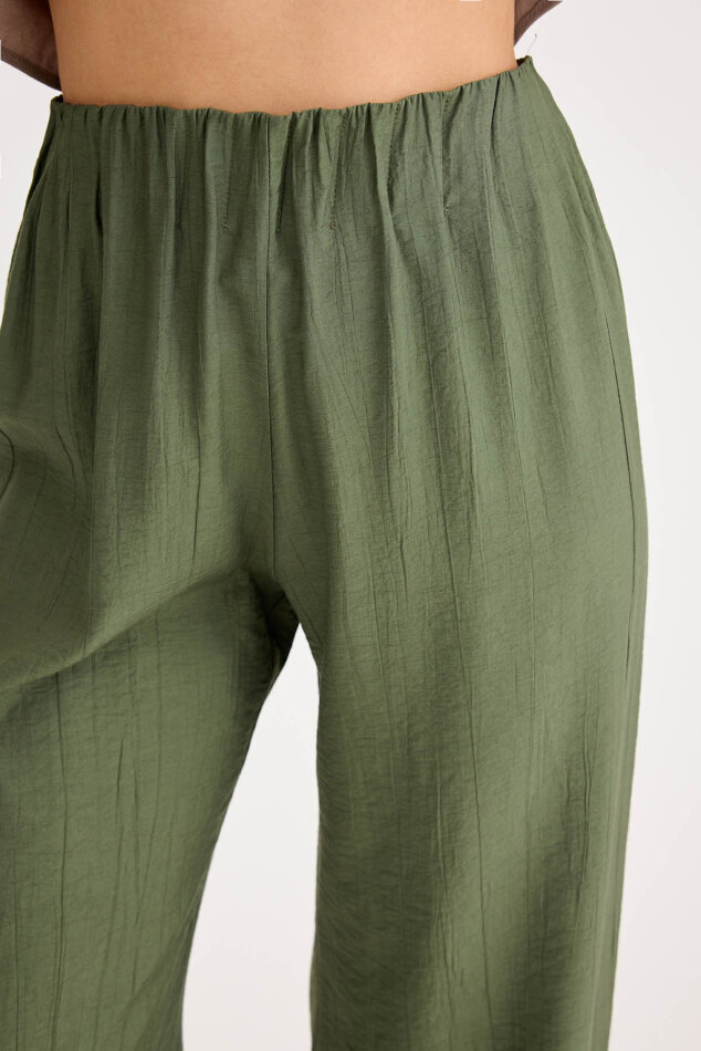 Beli Lastikli Geniş Paça Pantolon - 4