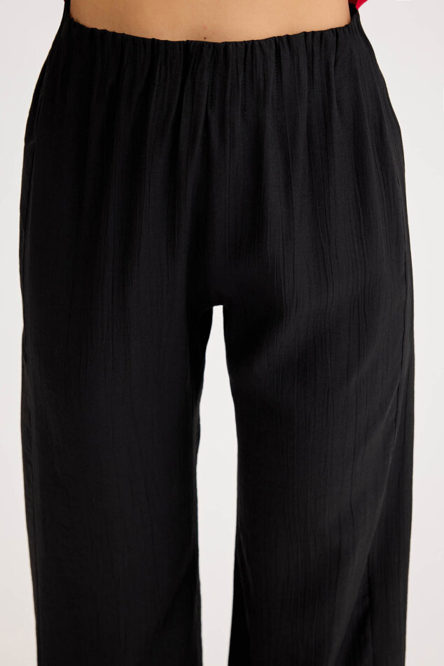 Beli Lastikli Geniş Paça Pantolon - 9