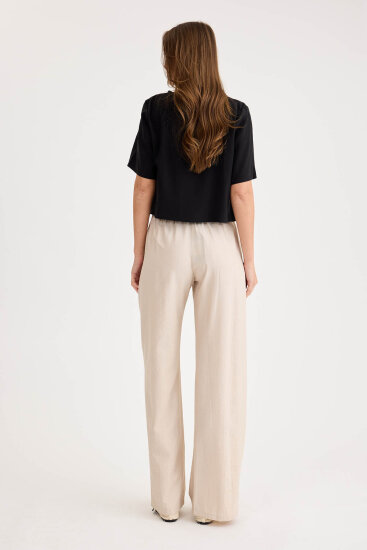 Beli Lastikli Geniş Paça Pantolon - 14