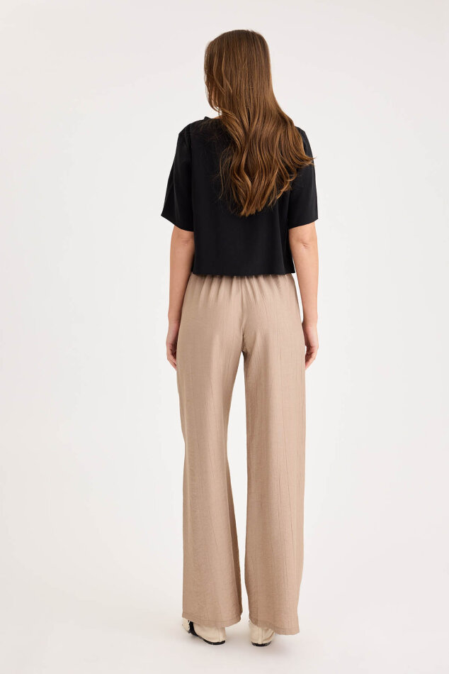 Beli Lastikli Geniş Paça Pantolon - 21