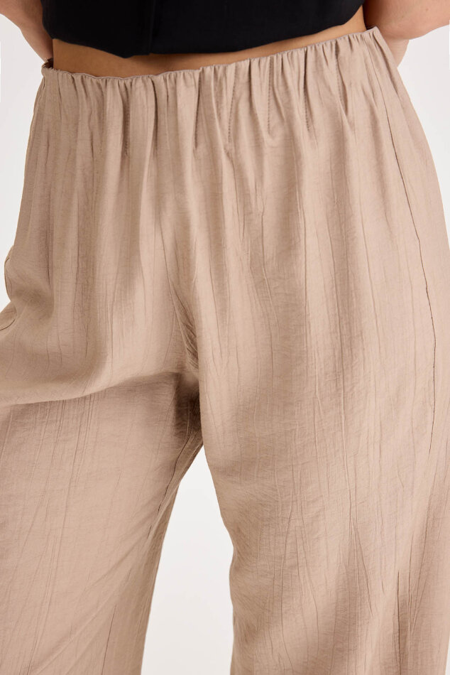 Beli Lastikli Geniş Paça Pantolon - 22