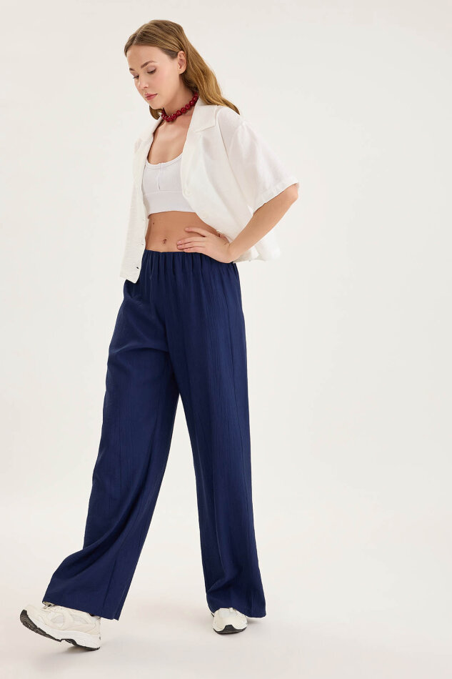 Beli Lastikli Geniş Paça Pantolon - 25