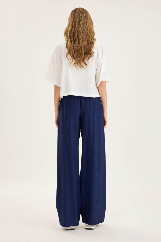 Beli Lastikli Geniş Paça Pantolon - 27