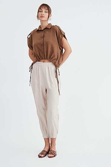 Beli Lastikli Havuç Pantolon - 4