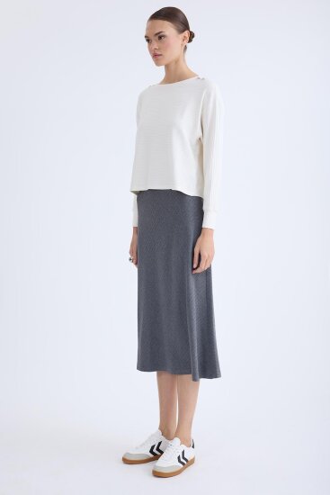 Beli Lastikli Midi Boy Etek - 5