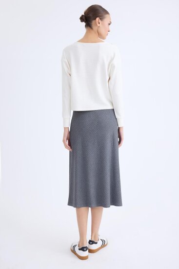 Beli Lastikli Midi Boy Etek - 6