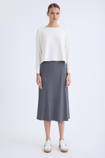 Beli Lastikli Midi Boy Etek - 4