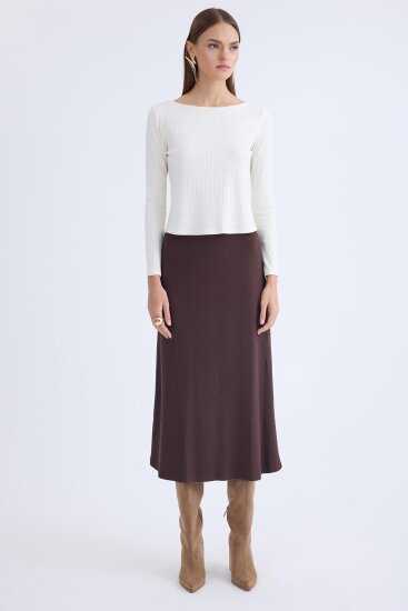 Beli Lastikli Midi Boy Etek - 7