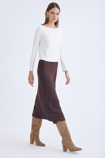 Beli Lastikli Midi Boy Etek - 9