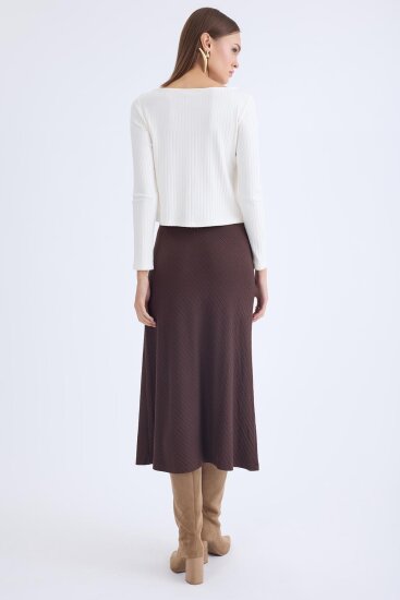 Beli Lastikli Midi Boy Etek - 11