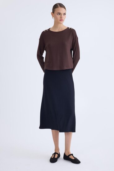 Beli Lastikli Midi Boy Etek - 12