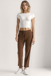 Beli Lastikli Modal Kumaş Pantolon - 2