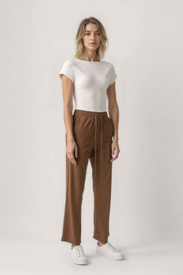 Beli Lastikli Modal Kumaş Pantolon - 3