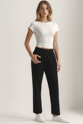 Beli Lastikli Modal Kumaş Pantolon - 8