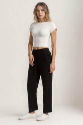 Beli Lastikli Modal Kumaş Pantolon - 9