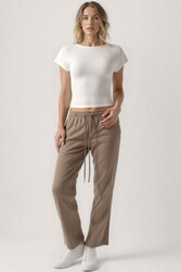 Beli Lastikli Modal Kumaş Pantolon - 12