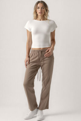 Beli Lastikli Modal Kumaş Pantolon - 12