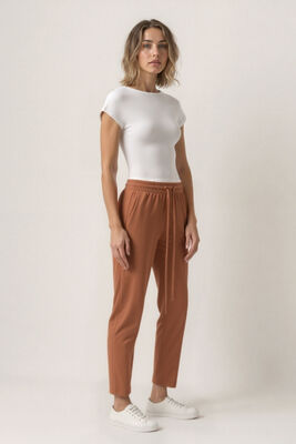 Beli Lastikli Modal Kumaş Pantolon - 16