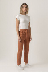 Beli Lastikli Modal Kumaş Pantolon - 17