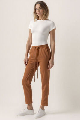 Beli Lastikli Modal Kumaş Pantolon - 18