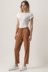 Beli Lastikli Modal Kumaş Pantolon - 19