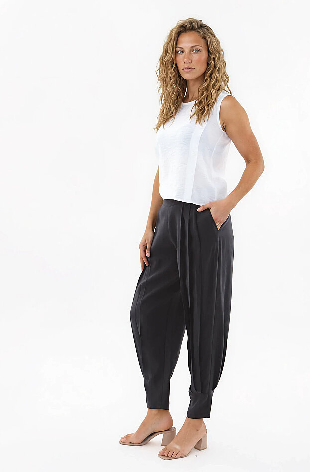 Beli Lastikli Önü Pileli Pantolon - 14