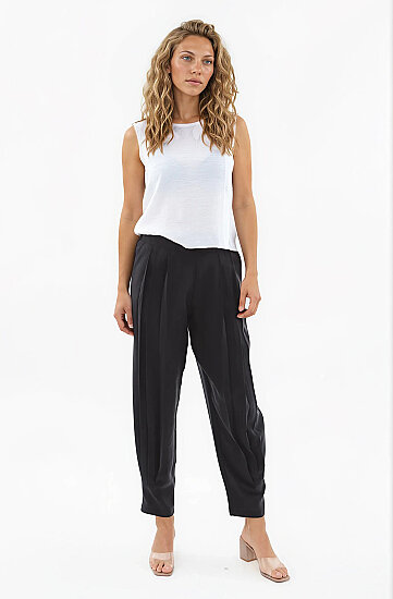 Beli Lastikli Önü Pileli Pantolon - 15