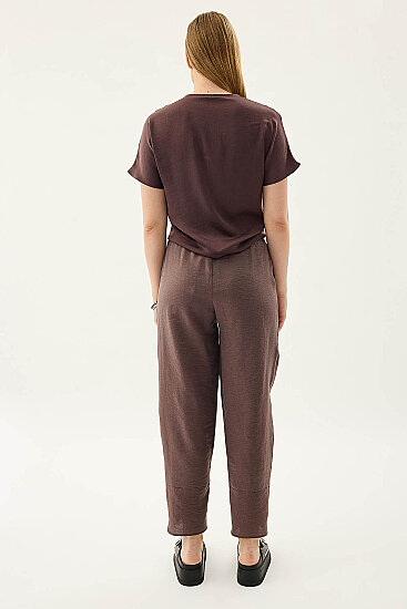 Beli Lastikli Paçası Detaylı Pantolon - 15