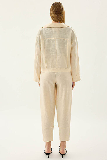 Beli Lastikli Paçası Detaylı Pantolon - 22