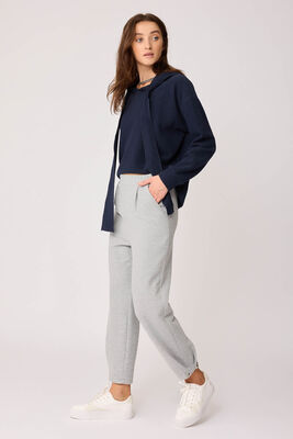 Beli Lastikli Paçası Düğmeli Triko Pantolon - Thumbnail (2)