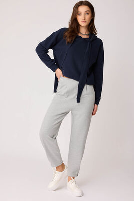 VİTRİN - Beli Lastikli Paçası Düğmeli Triko Pantolon