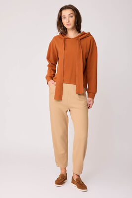 Beli Lastikli Paçası Düğmeli Triko Pantolon - Thumbnail (6)