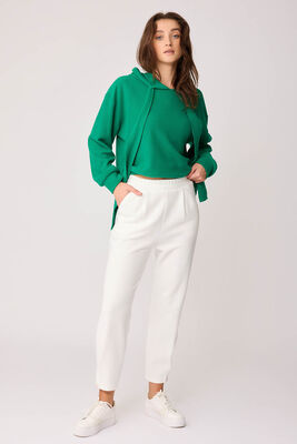 Beli Lastikli Paçası Düğmeli Triko Pantolon - Thumbnail (11)