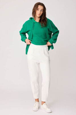 Beli Lastikli Paçası Düğmeli Triko Pantolon - Thumbnail (13)