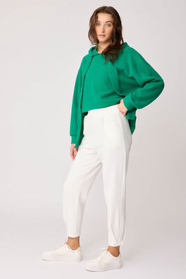 Beli Lastikli Paçası Düğmeli Triko Pantolon - Thumbnail (14)