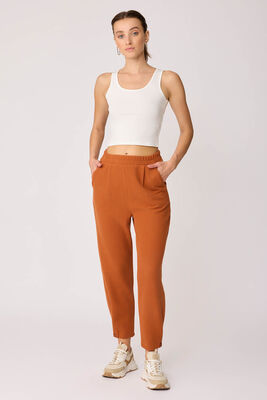 Beli Lastikli Paçası Düğmeli Triko Pantolon - Thumbnail (17)