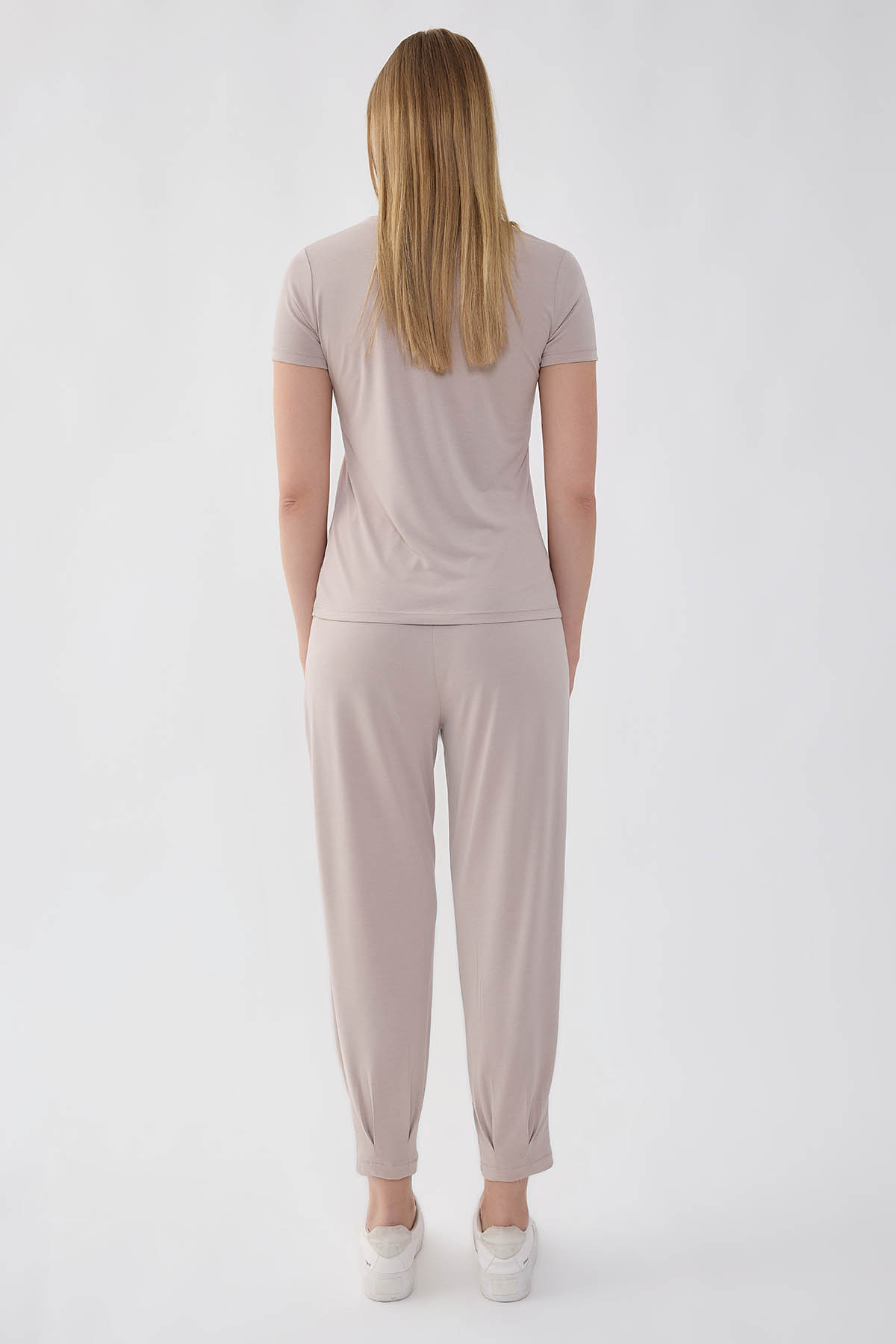 Beli Lastikli Paçası Pileli Havuç Rahat Pantolon - Thumbnail