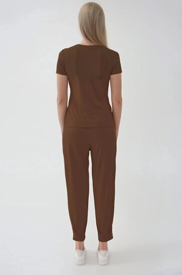 Beli Lastikli Paçası Pileli Havuç Rahat Pantolon - 16