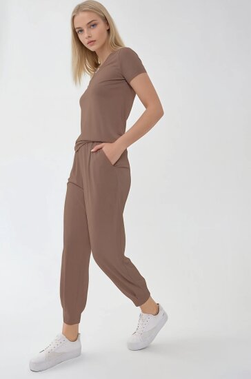 Beli Lastikli Paçası Pileli Havuç Rahat Pantolon - 21