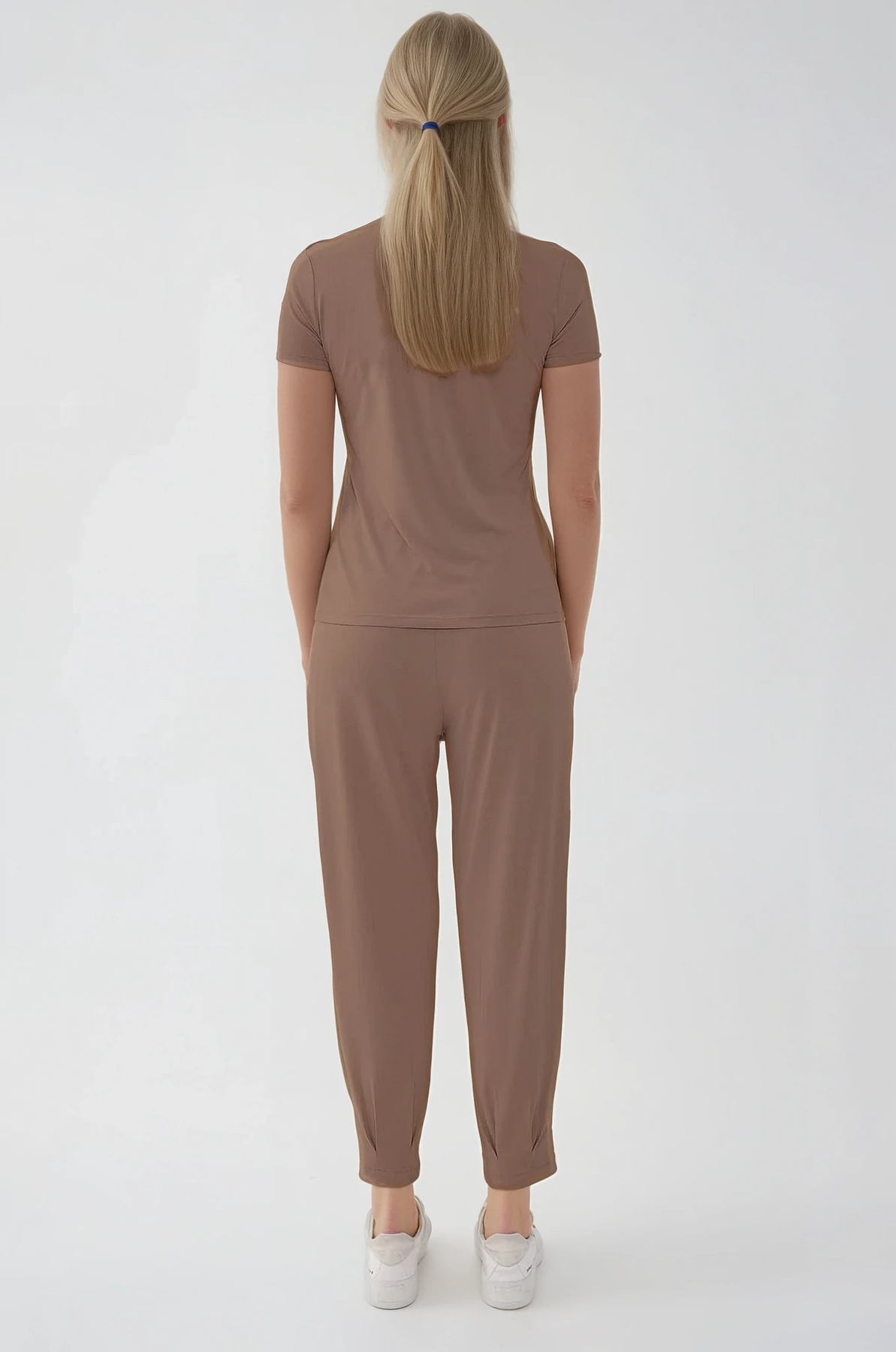 Beli Lastikli Paçası Pileli Havuç Rahat Pantolon - Thumbnail