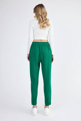 Beli Lastikli Paçası Pileli Triko Pantolon - Thumbnail (20)