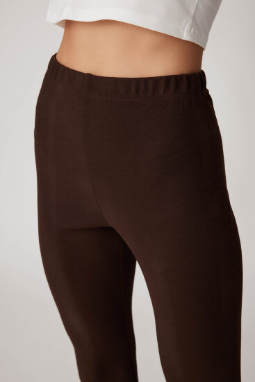 Beli Lastikli Paçası Yırtmaçlı Pantolon - 6