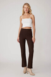 Beli Lastikli Paçası Yırtmaçlı Pantolon - 17